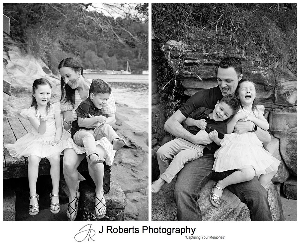 Gorgeous Family Portraits with young children having fun at Echo Point Roseville Chase Sydney